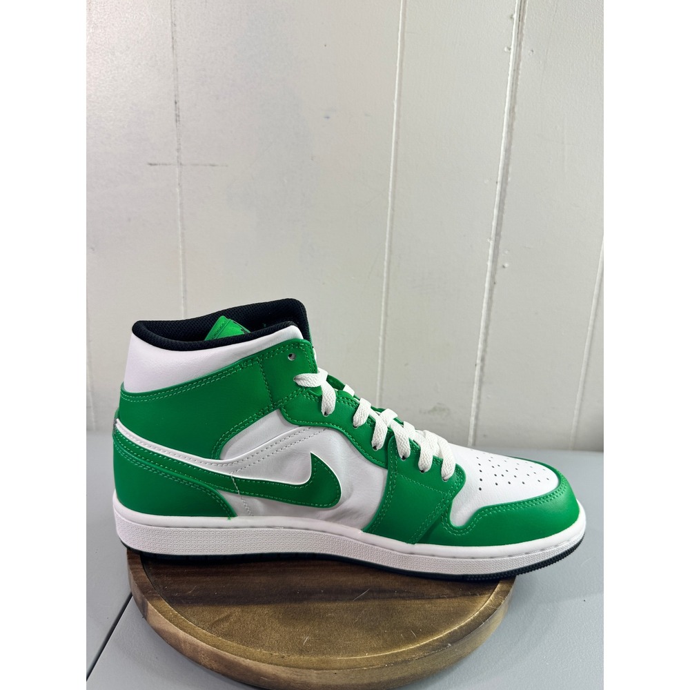 Jordan Air Jordan 1 Mid Mens Size 10 Lucky Green White Good DQ8426-301 Leather - Picture 9 of 15